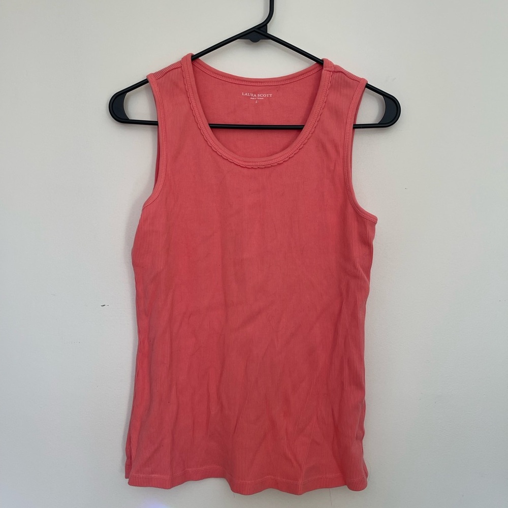 Laura Scott Coral Sleeveless Top